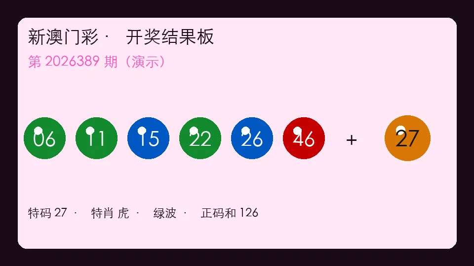 新澳门彩资料5